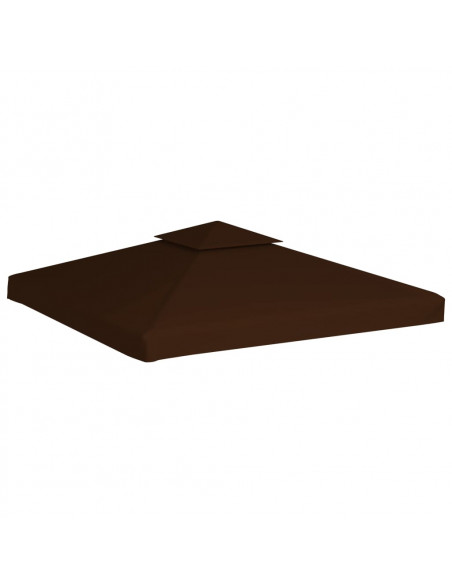 Copertura Superiore per Gazebo a 2 Strati 310g/m² 3x3m Marrone