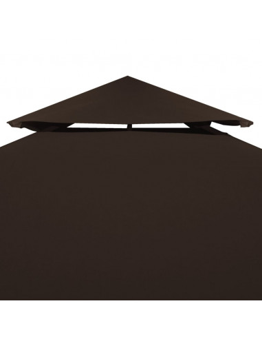 Copertura Superiore per Gazebo a 2 Strati 310g/m² 3x3m Marrone