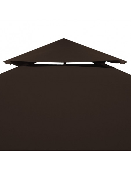 Copertura Superiore per Gazebo a 2 Strati 310g/m² 3x3m Marrone