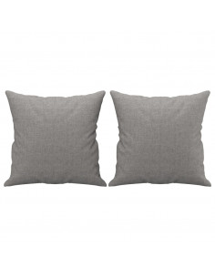Cuscini Decorativi 2 pz Grigio Chiaro 40x40 cm in Tessuto 2