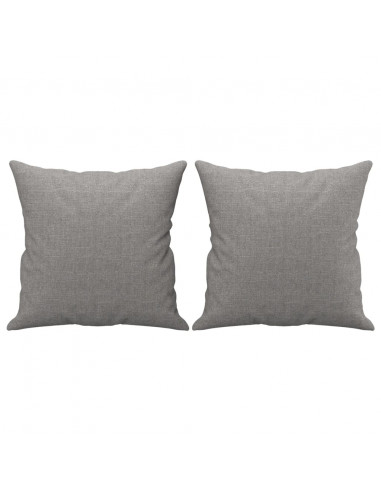 Cuscini Decorativi 2 pz Grigio Chiaro 40x40 cm in Tessuto