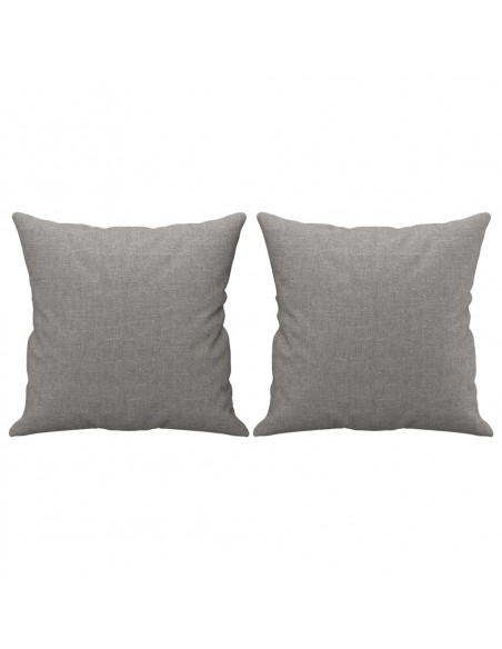 Cuscini Decorativi 2 pz Grigio Chiaro 40x40 cm in Tessuto