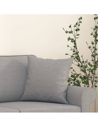 Cuscini Decorativi 2 pz Grigio Chiaro 40x40 cm in Tessuto