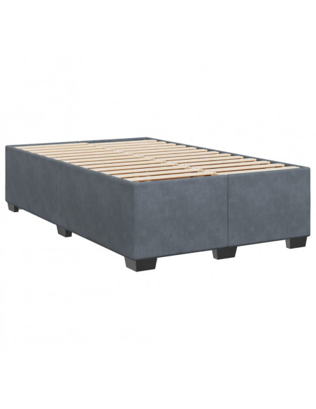 Giroletto a Molle con Materasso Grigio Scuro 120x200 cm Velluto
