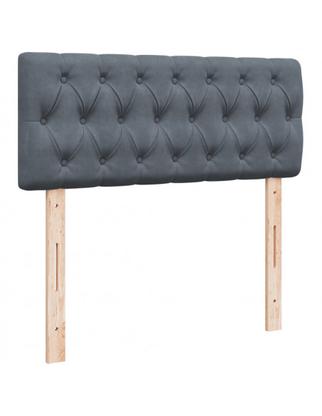 Giroletto a Molle con Materasso Grigio Scuro 120x200 cm Velluto