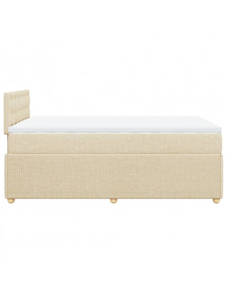 Giroletto a Molle con Materasso Crema 120x190 cm in Tessuto