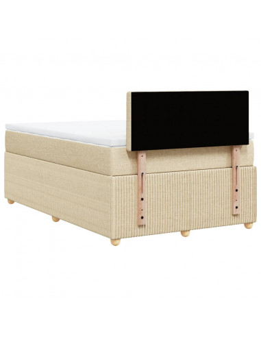 Giroletto a Molle con Materasso Crema 120x190 cm in Tessuto