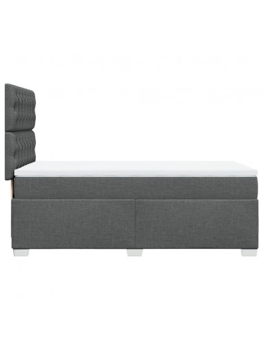 Giroletto a Molle con Materasso Grigio Scuro 80x200 cm Tessuto