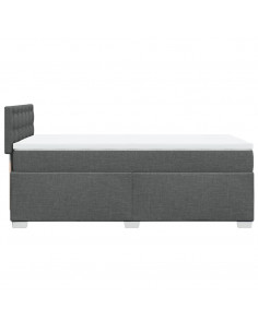 Giroletto a Molle con Materasso Grigio Scuro 80x200 cm Tessuto