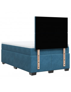 Giroletto a Molle con Materasso Blu 120x190 cm in Velluto