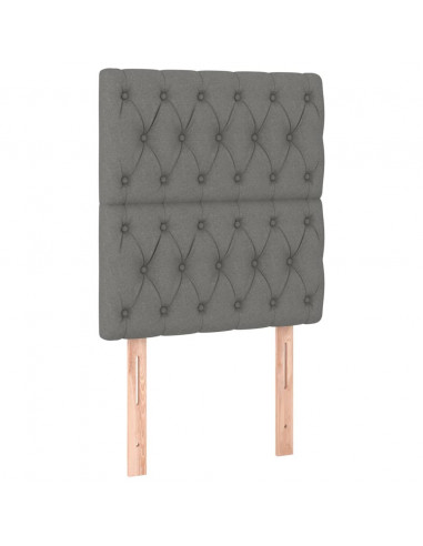 Giroletto a Molle con Materasso Grigio Scuro 80x200 cm Tessuto