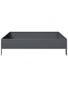 Fioriera Rialzata da Giardino Antracite 100x100x26 cm Acciaio