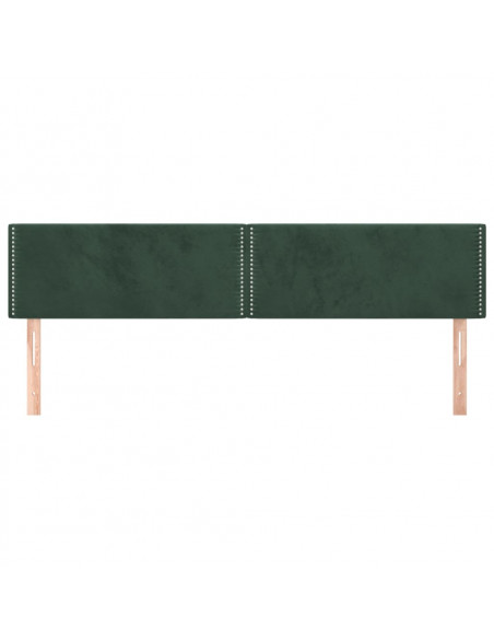 Testiere 2 pz Verde Scuro 100x5x78/88 cm in Velluto