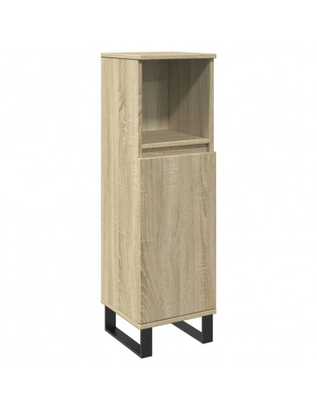 Armadietto da Bagno Rovere Sonoma 30x30x100cm Legno Multistrato