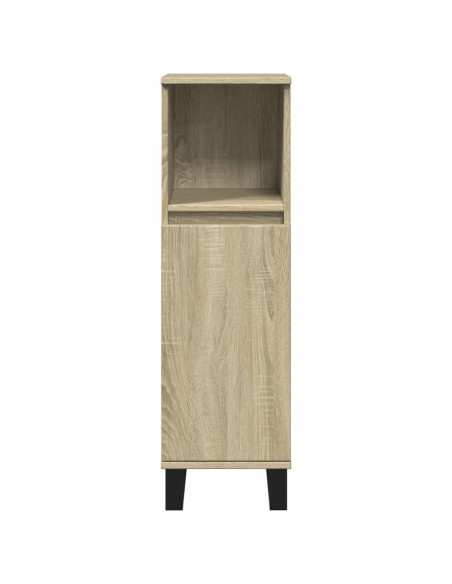 Armadietto da Bagno Rovere Sonoma 30x30x100cm Legno Multistrato