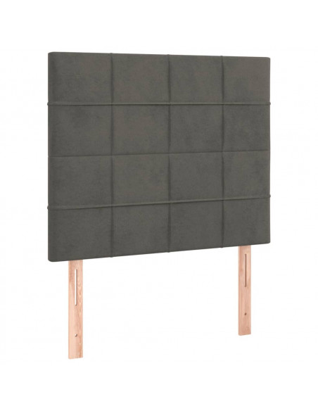 Giroletto a Molle con Materasso Grigio Scuro 80x200 cm Velluto
