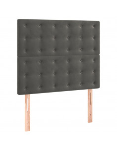 Giroletto a Molle con Materasso Grigio Scuro 80x200 cm Velluto 2