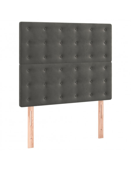 Giroletto a Molle con Materasso Grigio Scuro 80x200 cm Velluto