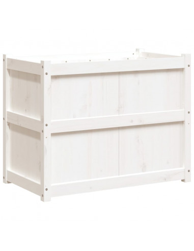 Fioriera da Giardino Bianca 90x50x70 cm Legno Massello di Pino