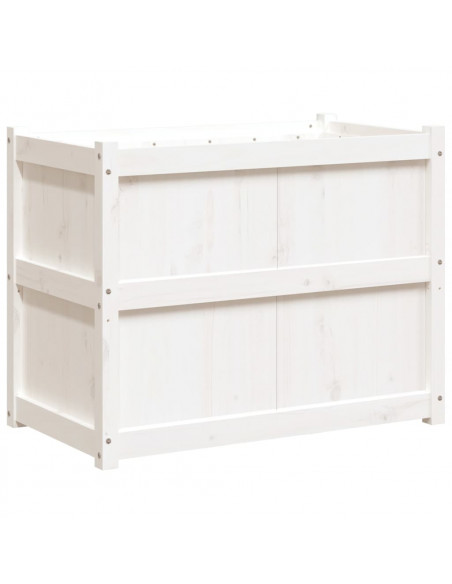 Fioriera da Giardino Bianca 90x50x70 cm Legno Massello di Pino