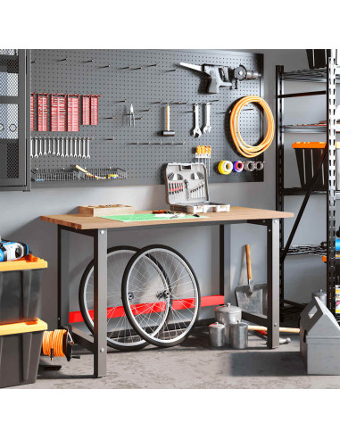 Banco Lavoro Marrone Chiaro 140x60x81,5cm Legno Massello Rovere