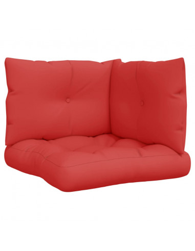 Cuscini per Pallet 3 pz Rossi in Tessuto