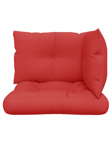 Cuscini per Pallet 3 pz Rossi in Tessuto