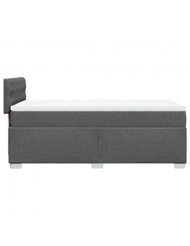 Giroletto a Molle con Materasso Grigio Scuro 90x190 cm Tessuto