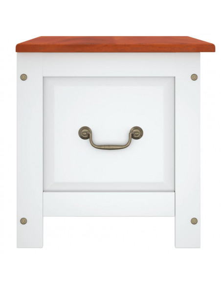 Cassapanca con Coperchio Marrone e Bianco Legno Massello Acacia