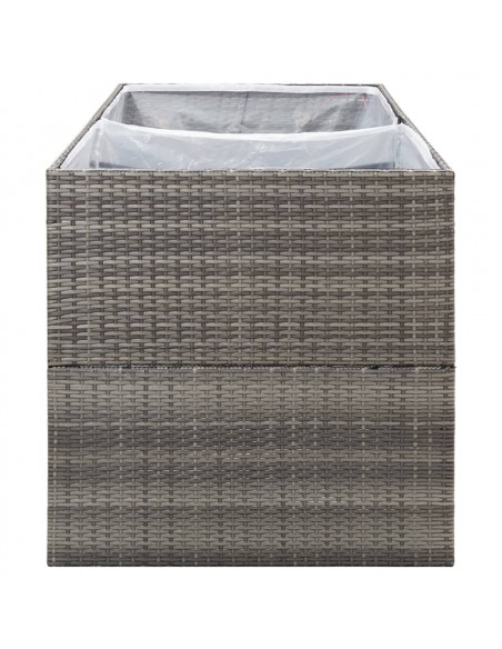 Fioriera da Giardino Grigia 157x80x80 cm in Polyrattan