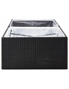 Fioriera da Giardino Nero 157x80x40 cm in Polyrattan