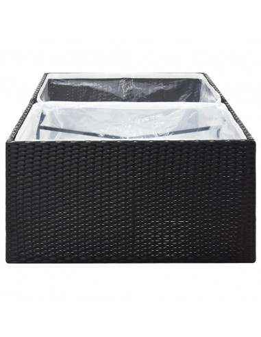 Fioriera da Giardino Nero 157x80x40 cm in Polyrattan