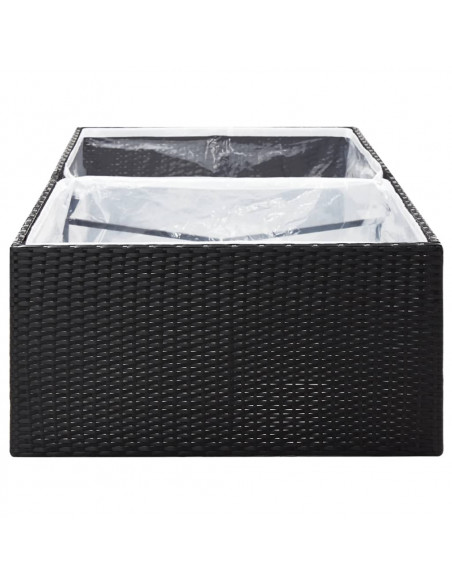 Fioriera da Giardino Nero 157x80x40 cm in Polyrattan