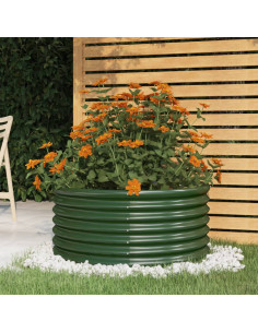 Vaso da Giardino Acciaio Verniciato a Polvere 80x80x36 cm Verde