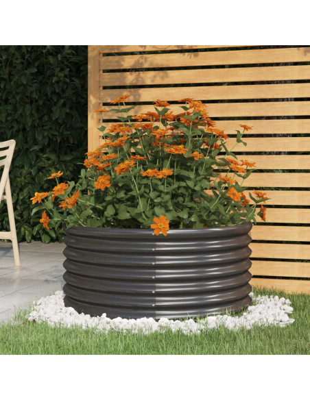 Vaso Giardino Acciaio Verniciato a Polvere 80x80x36cm Antracite