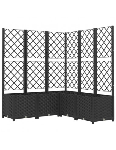 Fioriera da Giardino con Graticcio Nero 120x120x136 cm in PP