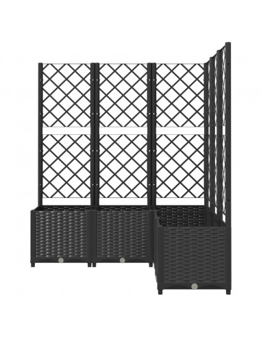 Fioriera da Giardino con Graticcio Nero 120x120x136 cm in PP