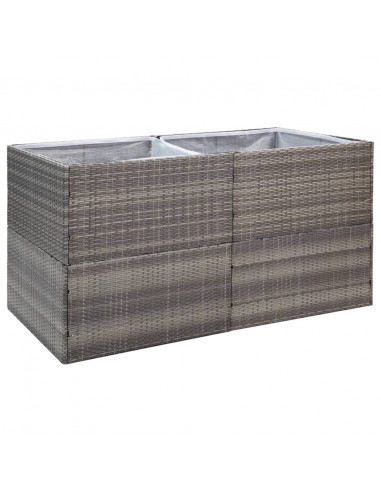 Fioriera da Giardino Grigia 157x80x80 cm in Polyrattan