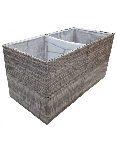 Fioriera da Giardino Grigia 157x80x80 cm in Polyrattan