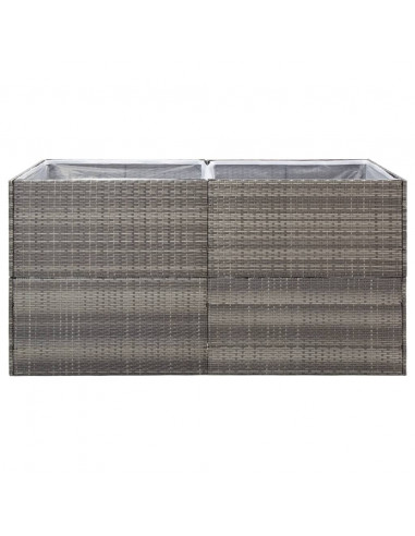 Fioriera da Giardino Grigia 157x80x80 cm in Polyrattan