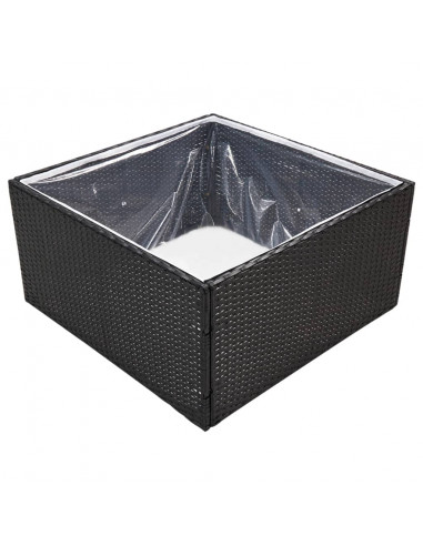 Fioriera da Giardino Nero 80x80x40 cm in Polyrattan