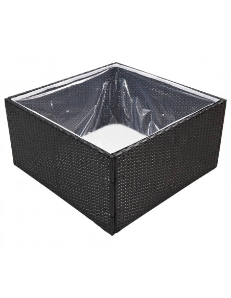 Fioriera da Giardino Nero 80x80x40 cm in Polyrattan
