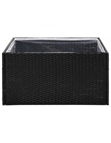 Fioriera da Giardino Nero 80x80x40 cm in Polyrattan