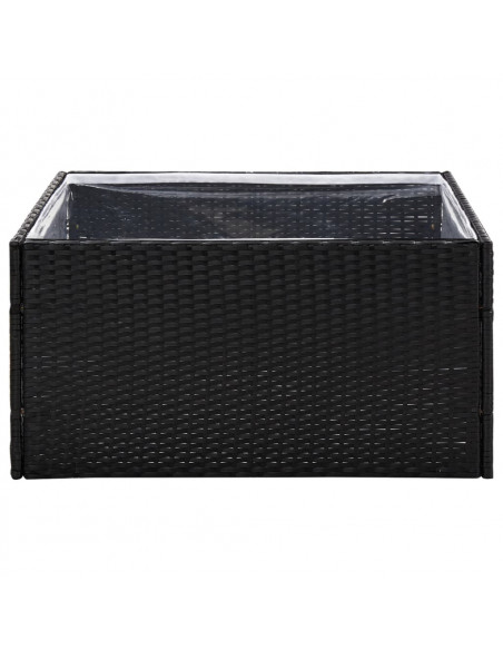 Fioriera da Giardino Nero 80x80x40 cm in Polyrattan