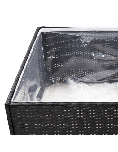 Fioriera da Giardino Nero 80x80x40 cm in Polyrattan