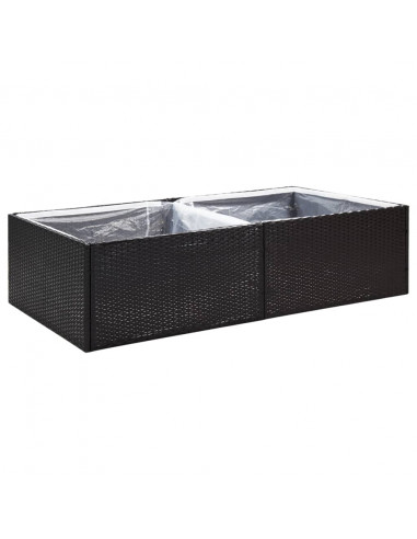 Fioriera da Giardino Nero 157x80x40 cm in Polyrattan