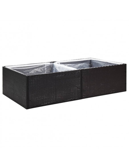 Fioriera da Giardino Nero 157x80x40 cm in Polyrattan