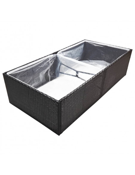 Fioriera da Giardino Nero 157x80x40 cm in Polyrattan