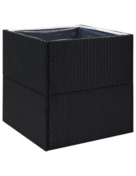 Fioriera da Giardino Nero 80x80x80 cm in Polyrattan