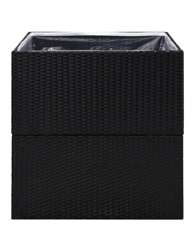Fioriera da Giardino Nero 80x80x80 cm in Polyrattan